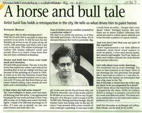 Maddox, Georgina L. (Reporter). A Horse and Bull Tale, 02 November 2005 | Newspaper clipping