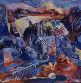Vasudevan, Akkhitam (Artist). Blue Landscape, 1991 | Painting