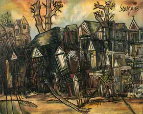 Souza, F.N. (Artist). Townscape, 1963 | Painting