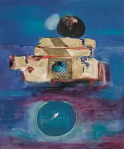 Adivrekar, Gopal S. (Artist). Mysteryscape, 1971 | Painting