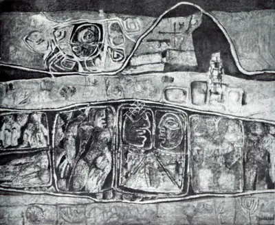 Haridasan, K.V. (Artist). Layers of Existence (1), n.d. | Painting