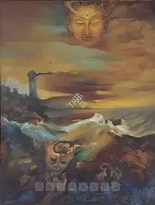 Misra, Hemanta (Artist). Of Heaven & Earth, c.1973 | Painting