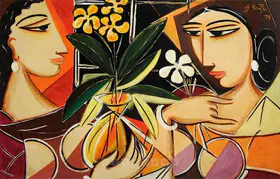 Keyt, George (Artist). Friends, 1979 | Painting