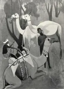 Sher-Gil, Amrita (Artist). Camels, n.d. | Painting