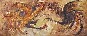 Tharani, Thota (Artist). Cockfight, n.d. | Painting