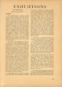 D., T. and A.S.R. (Essayists). Exhibitions - Art Chronicle- 3rd & 4th Quarters. In <i>Marg.</i> 4(4), pp. 49-51. Bombay: Modern Artists and Architects Research Group, April 1951 | Essay | FineArts | 00668793