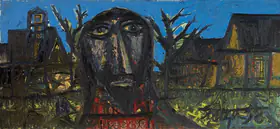 Souza, F.N. (Artist). Christ In A Village, 1958 | Painting