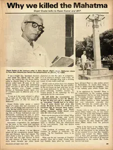 Kumar, Rajen and B.K. Sinha (Essayists). Why We Killed the Mahatma. In <i>Onlooker.</i> 42(19). 30 October 1978 | Essay | 00798757