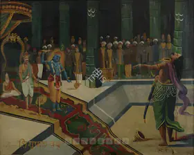 Painter, Baburao (Artist). Mahabharat Court Scene, c.1930 | Painting