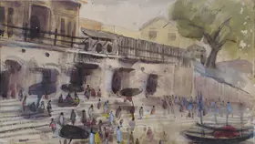 Mookherjea, Sailoz (Artist). Beside Kalighat, c.1949 | Painting