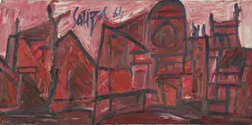 Souza, F.N. (Artist). Red Buildings in London, 1964 | Painting