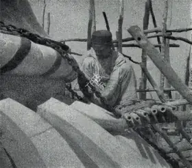 Unknown (Photographer). A Marble-Mason at Work on the Dome of the Taj, n.d. | Contemporary Photograph