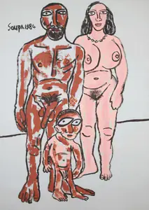 Souza, F.N. (Artist). Untitled (The Family), 1984 | Painting