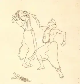 Hebbar, K.K. (Artist). Dancers, n.d. | Drawing