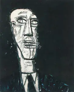 Souza, F.N. (Artist). Head of a Man, n.d. | Painting