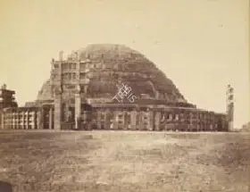 Dayal, Lala Deen (Photographer), The Great Stupa (Stupa No.1) at Sanchi as seen from the north, M.P., c.1880 | Antiquarian Photograph