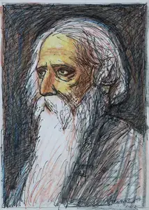 Pyne, Ganesh (Artist). Untitled (Rabindranath Tagore), circa 1980s | Painting