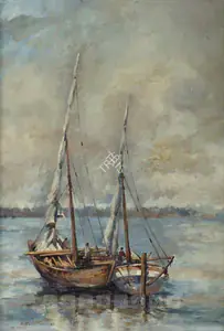 Haldankar, S.L. (Artist). Sailing Boats, 1937 | Painting