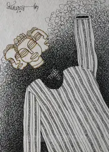 Dasgupta, Dharmanarayan (Artist). The Flying Man, 1997 | Drawing