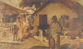 Gupta, Anil Sen (Artist). Village Scene, 1939 | Painting