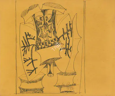 Bakre, S.K. (Artist). Cunning Devil, 1959 | Drawing