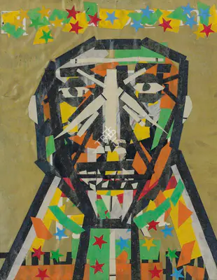 Souza, F.N. (Artist). Untitled (Portrait), 1962 | Collage