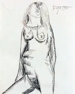 Souza, F.N. (Artist). Untitled (Nude Woman), 1956 | Drawing