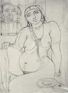 Ara, K.H. (Artist). Before The Courtesan, c.1951 | Drawing