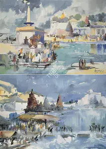 Joshi, M.S. (Artist). Temple Series, n.d. | Painting