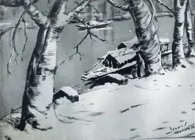 Krishna, Kanwal (Artist). Winter in Kashmir, n.d. | Painting