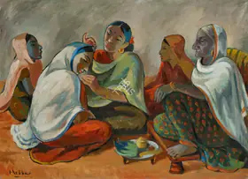 Hebbar, K.K. (Artist). Untitled (Bride’s Toilet), circa early 1940s | Painting