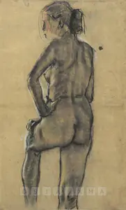 Bhattacharjee, Bikash (Artist). Nude, early 1960s | Drawing