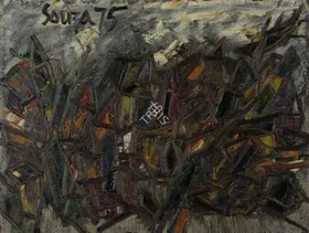 Souza, F.N. (Artist). Old Houses, 1975 | Painting