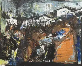 Raza, S.H. (Artist). Village, 1956 | Painting