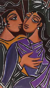Keyt, George (Artist). The Kiss, n.d. | Painting