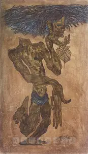 Sadequain (Artist). Beheaded Man with Cobweb, 1972 | Painting