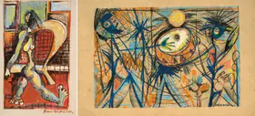 Sen, Sunil Madhav (Artist). A Girl, 1960 | Drawing