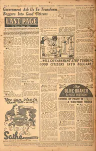 Abbas, Khwaja Ahmad (Columnist). Government Ask Us to Transform Beggars Into Good Citizens …. In <i>Blitz.</i> 21 April 1951 | Essay
