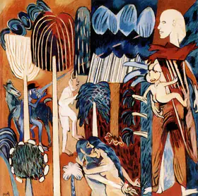 Subramanyan, K.G. (Artist). The Sniper and the Rain Cloud, 1994 | Painting