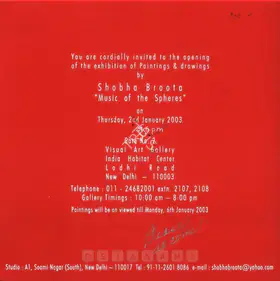 Broota, Shobha (Artist). Music of the Spheres, 2003 | Solo Exhibition Catalogue | 00875427
