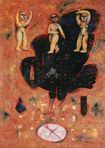 Parthan, Baiju (Artist). Song of the Black Bird, 1993 | Painting