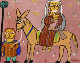 Roy, Jamini (Artist). Untitled (Fight into Egypt), n.d. | Painting