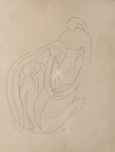 Bakre, S.K. (Artist). Untitled, 1957 | Drawing
