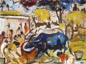 Ara, K.H. (Artist). Untitled (Rural Scene), n.d. | Painting