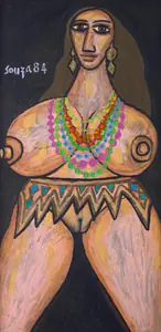 Souza, F.N. (Artist). Odalisque, 1984 | Painting