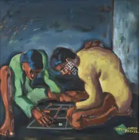 Parvez, Ahmed (Artist). Untitled (The Game), 1954 | Painting
