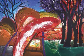 Parekh, Manu (Artist). Flowers in Landscape II, 2004 | Painting