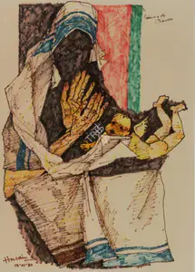Husain, M.F. (Artist). Untitled (Mother Theresa), n.d. | Painting