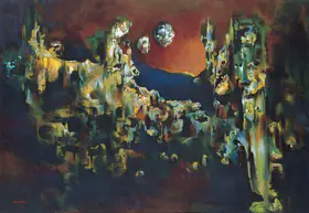 Misra, Hemanta (Artist). Something Somewhere, c.1974 | Painting