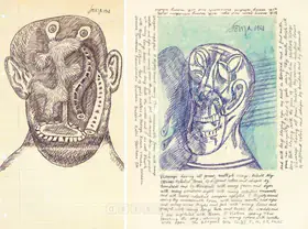 Souza, F.N. (Artist). Untitled (Man With Open Mouth), 1968 | Drawing